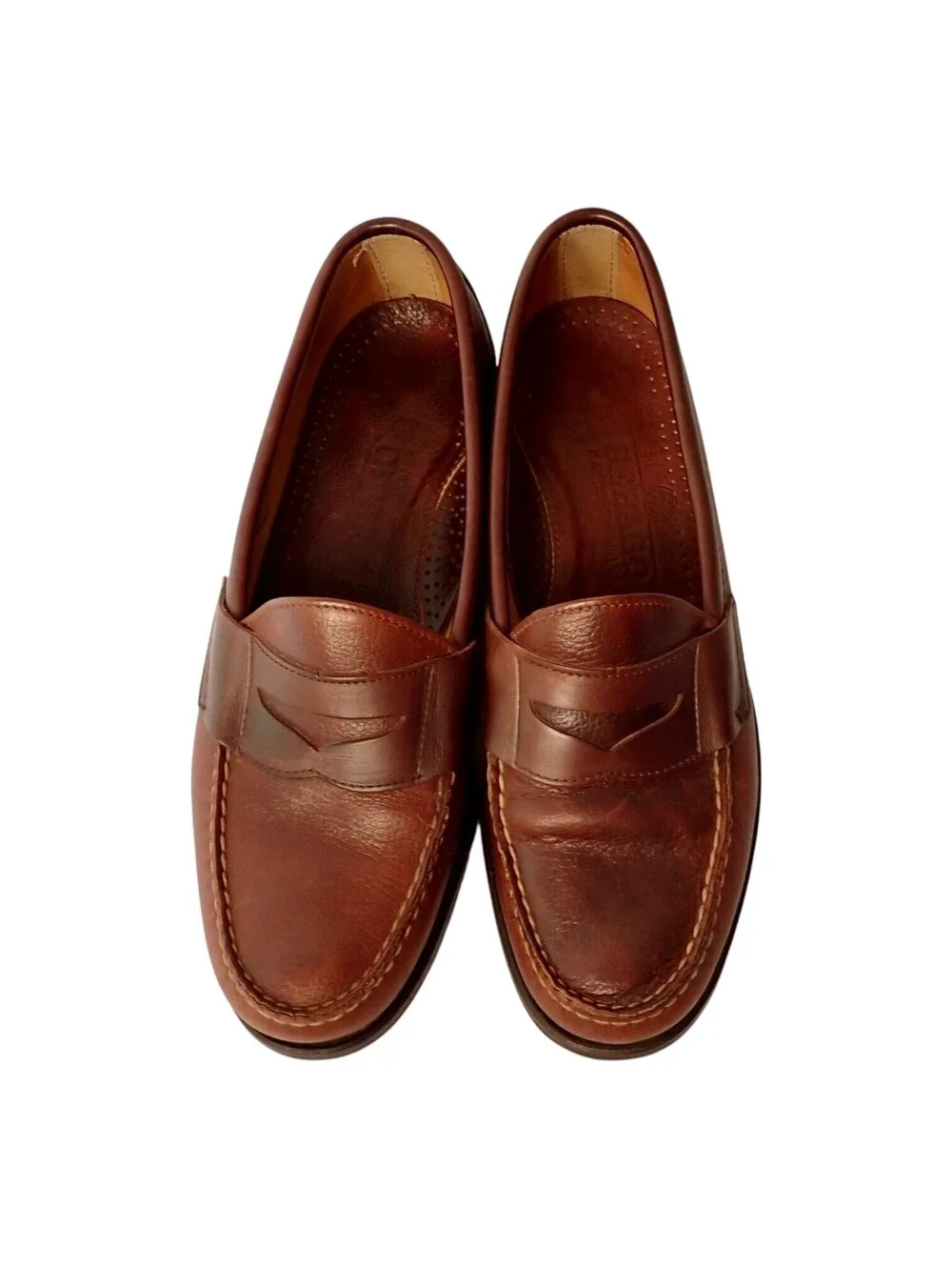 SEBAGO Beefroll Brown Leather Penny Loafers 2563W Size 9.5 D Made in USA Maine